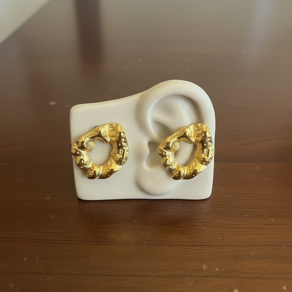 Boucles d’oreilles dorées en acier inoxydable