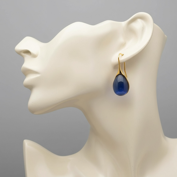 Boucles d’oreilles élégantes – Or & Bleu