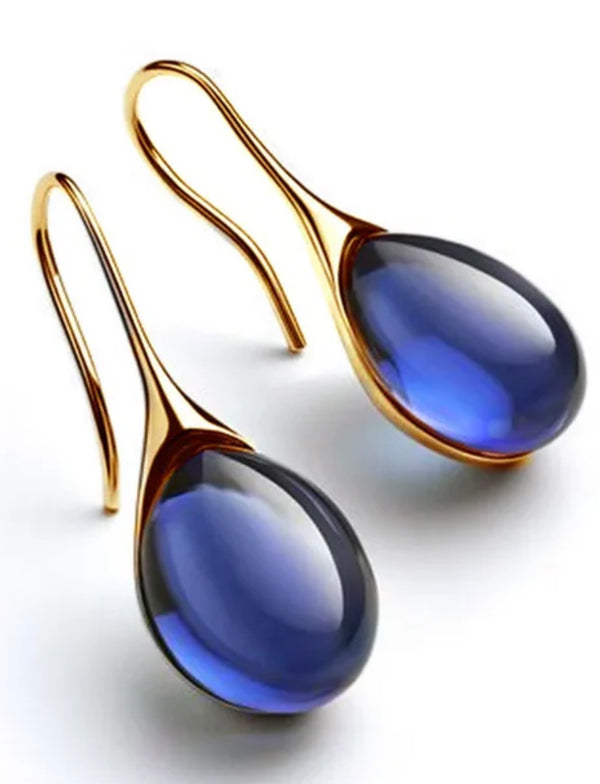 Boucles d’oreilles élégantes – Or & Bleu