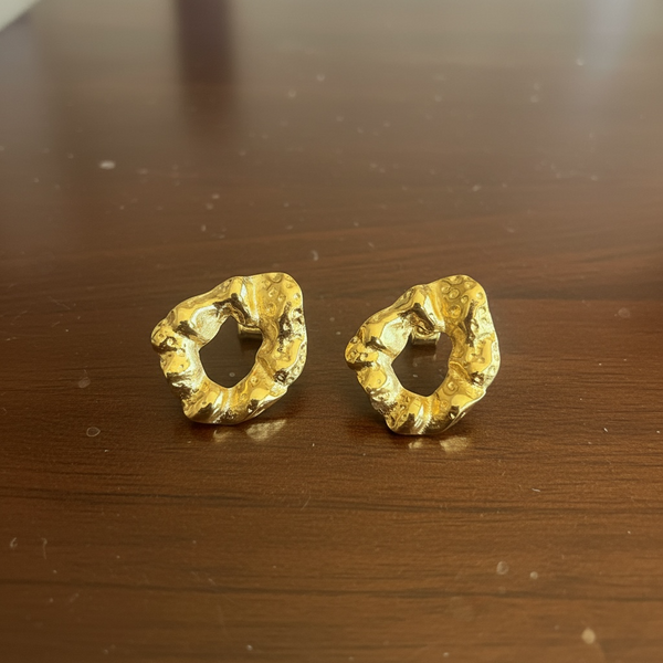 Boucles d’oreilles dorées en acier inoxydable