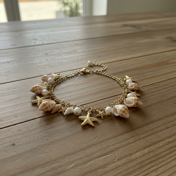 Bracelet de Cheville Coquillage en Acier Inoxydable