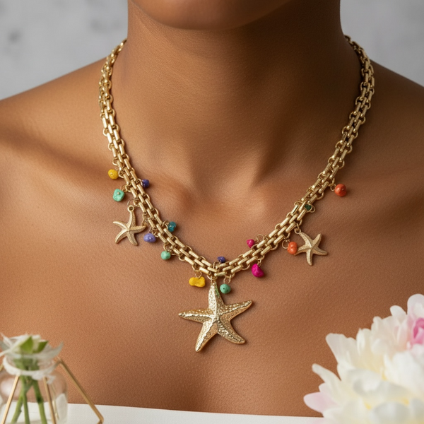 Collier Étoile Dorée en Acier Inoxydable