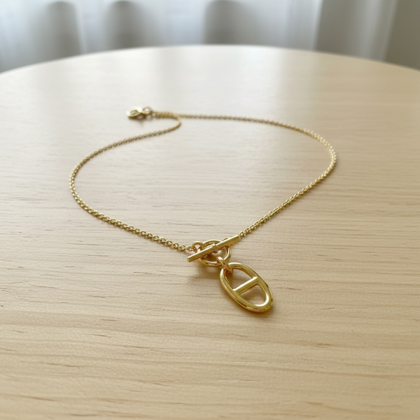 Collier tendance doré en acier inoxydable