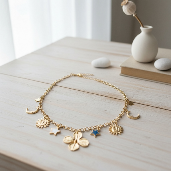 Collier Élégance Trèfle Doré