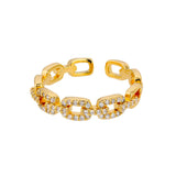 💍 Bague Femme en Zircon – Chaîne Torsadée Acier Inoxydable Élégant
