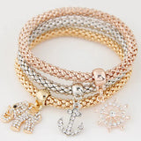 ✨ Ensemble de Bracelets en Cristal Multicouches – Femme