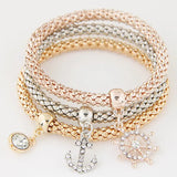 ✨ Ensemble de Bracelets en Cristal Multicouches – Femme