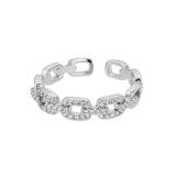 💍 Bague Femme en Zircon – Chaîne Torsadée Acier Inoxydable Élégant