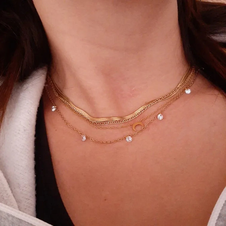 Collier Femme Chic Luxe – Acier Inoxydable & Breloque CZ Ronde