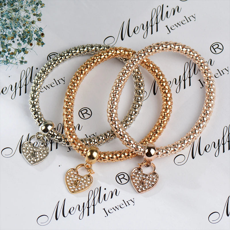 ✨ Ensemble de Bracelets en Cristal Multicouches – Femme