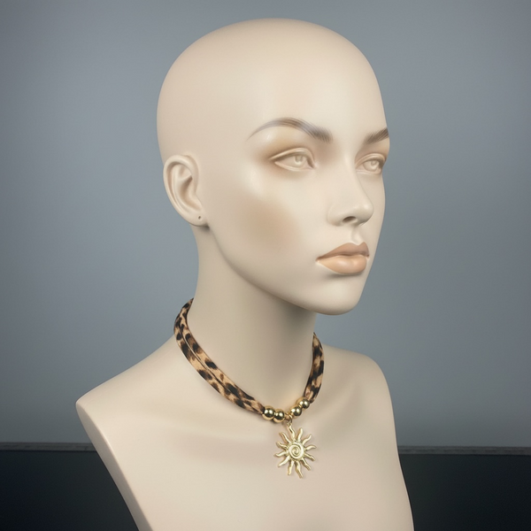 Collier Tissu Élégance Dorée