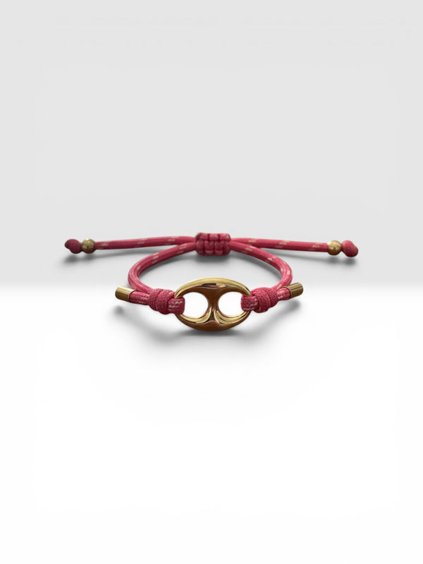 Bracelet Éclat Doré – Bracelet Tissu Ajustable & Acier Inoxydable