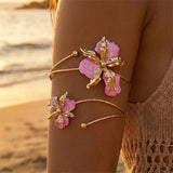 🌸 Bracelet Manchette Floral – Jonc Ouvert Élégant & Chic
