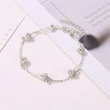 ✨ Chaîne de Cheville Tendance Femme – Or & Argent Strass Brillants