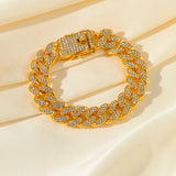 💛 Bracelet Maille Cubaine Acier Inoxydable – Style Chic Unisexe