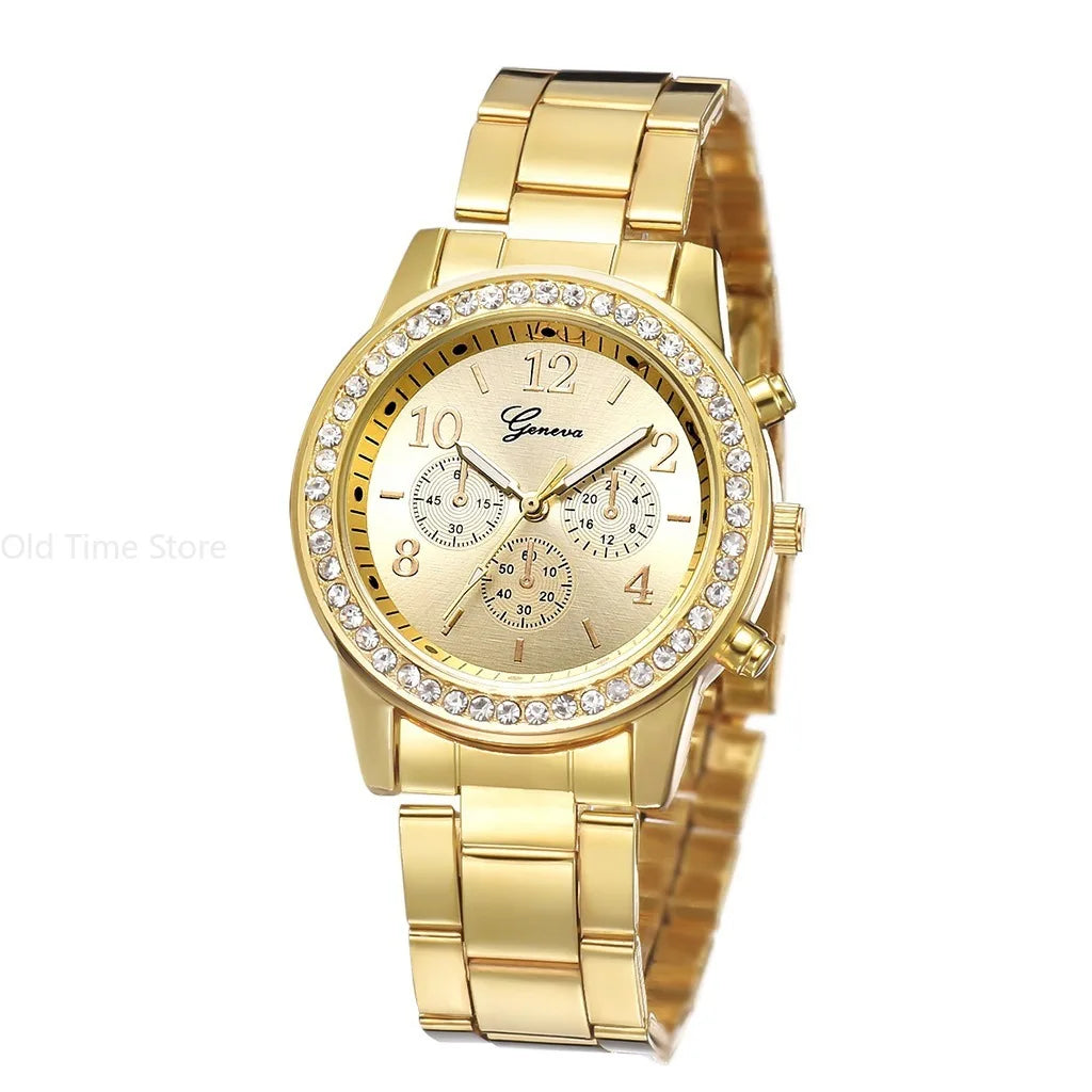 Ensemble Femme montre et bracelet  classique strass