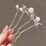 ✨ Peigne à Cheveux Ondulé Perles & Strass – Style Français Élégant Haut de Gamme