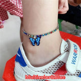 🌸 Bracelet de Cheville Bohème Papillon en Métal – Style Été Scintillant