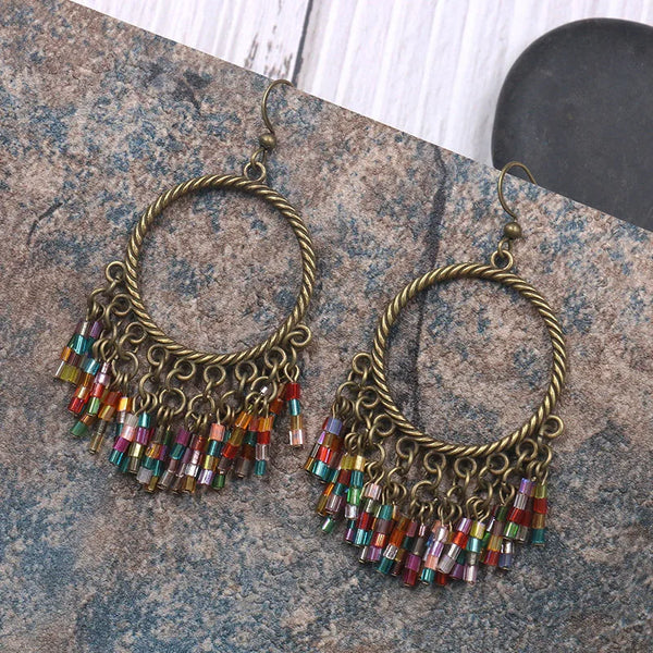 🌈 Boucles d’Oreilles Bohème Chic – Bijoux Femme Dorés