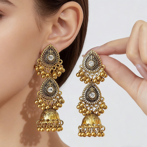 💛 Boucles d’Oreilles Goutte d’Eau Vintage Or – Élégance & Brillance ✨