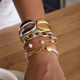 ✨ Bracelet Manchette Géométrique Plaqué Or  ✨