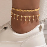 🌸 Bracelet de Cheville Boho Étoile & Cristal