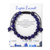 💜 Bracelet Couple Tendance – Perles 8mm Lapis Lazuli & Améthyste
