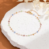 🌈 QIAMNI Bracelet de Cheville Cristal Coloré – Style Bohème Géométrique