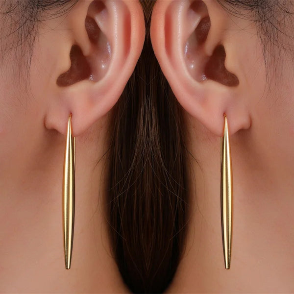 💛 Boucles d’Oreilles Pendantes Femme – Acier Inoxydable Doré Style Luxe