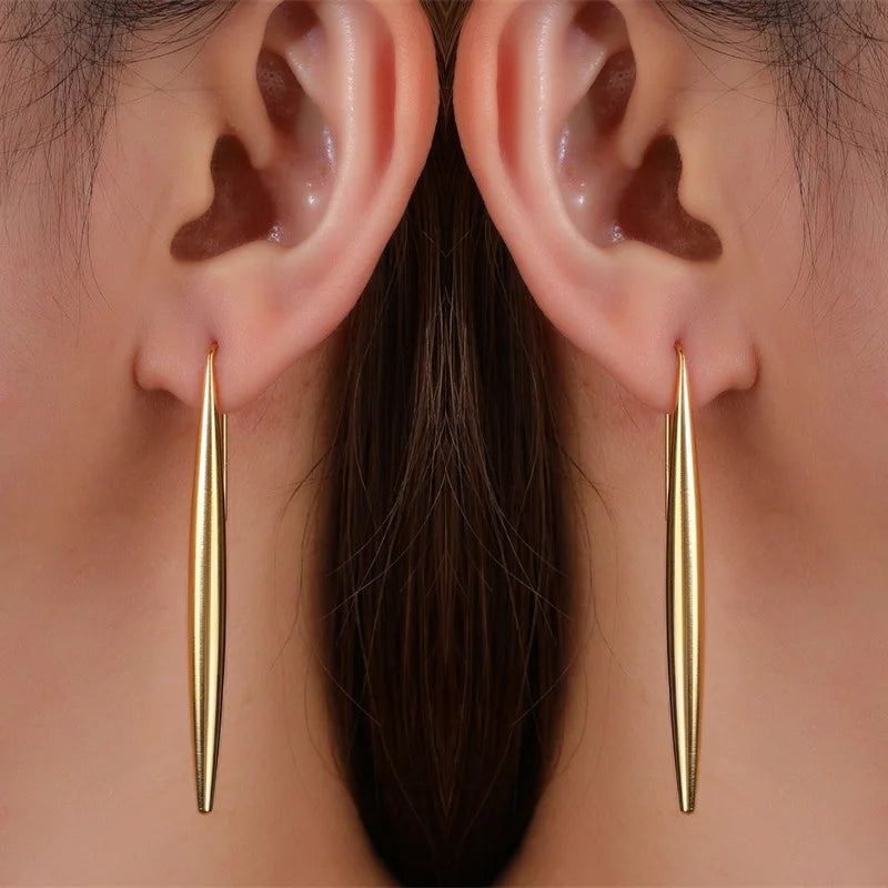 💛 Boucles d’Oreilles Pendantes Femme – Acier Inoxydable Doré Style Luxe