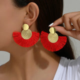 ✨ Boucles d’Oreilles Femme Bohème Chic – Pendants Franges Blancs Élégants 🤍