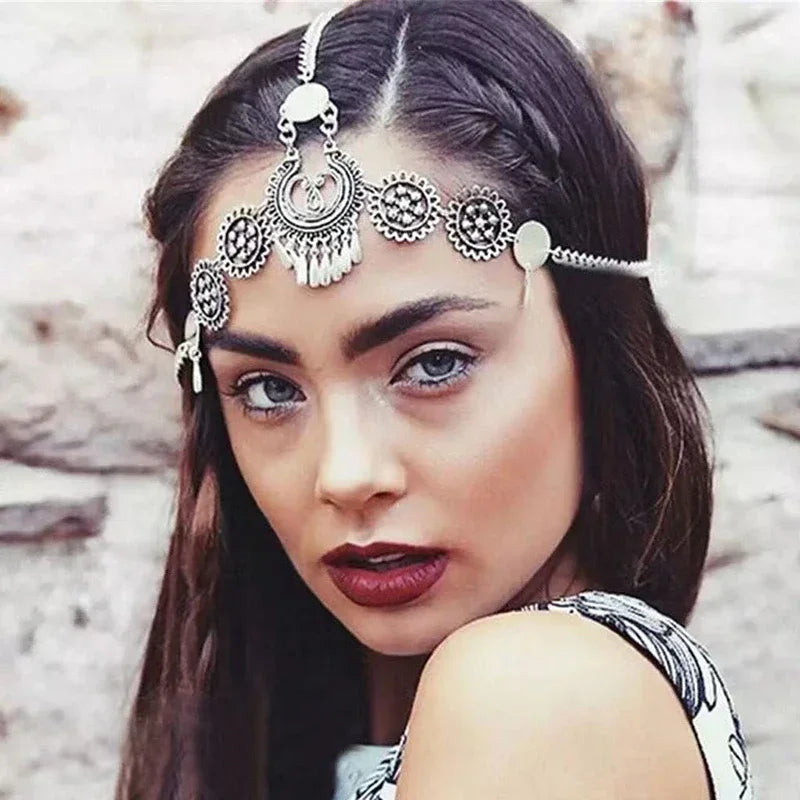 ✨ Chaîne de Tête Bohème Femme – Bijou de Cheveux