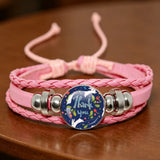 ✨ Bracelet en Cuir Rose pour  Maîtresse ou atsem  Cabochon en Verre 💖