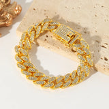 💛 Bracelet Maille Cubaine Acier Inoxydable – Style Chic Unisexe