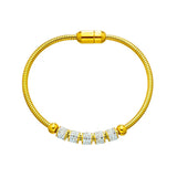 💛 Bracelet en Perles de Strass Doré – Acier Inoxydable  & Fermoir Magnétique ✨