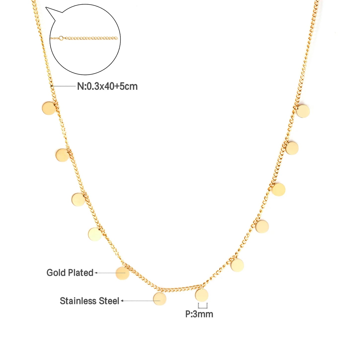 Collier Femme Chic Luxe – Acier Inoxydable & Breloque CZ Ronde