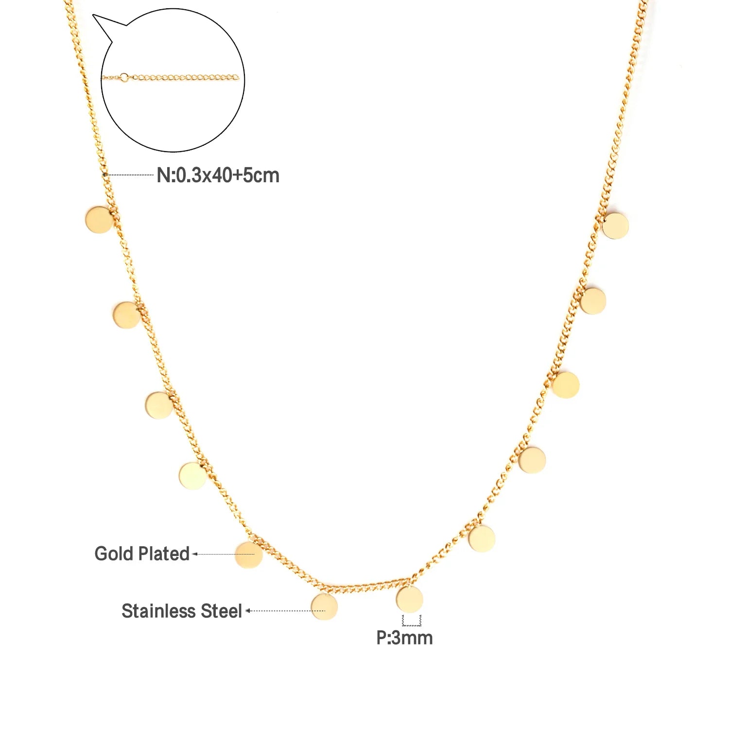 Collier Femme Chic Luxe – Acier Inoxydable & Breloque CZ Ronde