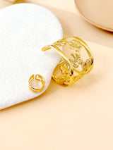🌸 Ensemble Bracelet & Bague Ajustables Floraux – Élégance Haut de Gamme ✨