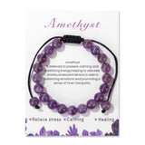 💜 Bracelet Couple Tendance – Perles 8mm Lapis Lazuli & Améthyste