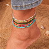 🌈 Bracelet de Cheville Bohème Fait à la Main – Perles Colorées Été