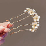 ✨ Peigne à Cheveux Ondulé Perles & Strass – Style Français Élégant Haut de Gamme