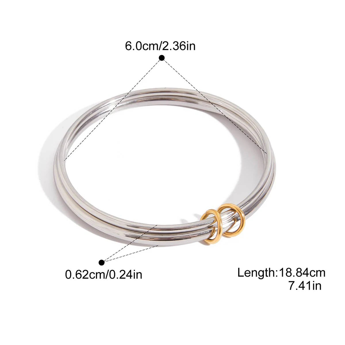 Bracelet 60 mm en acier inoxydable de haute qualité ❤️