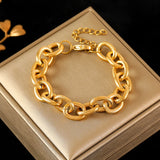 💛 Bracelet Maille Cubaine Acier Inoxydable – Style Chic Unisexe