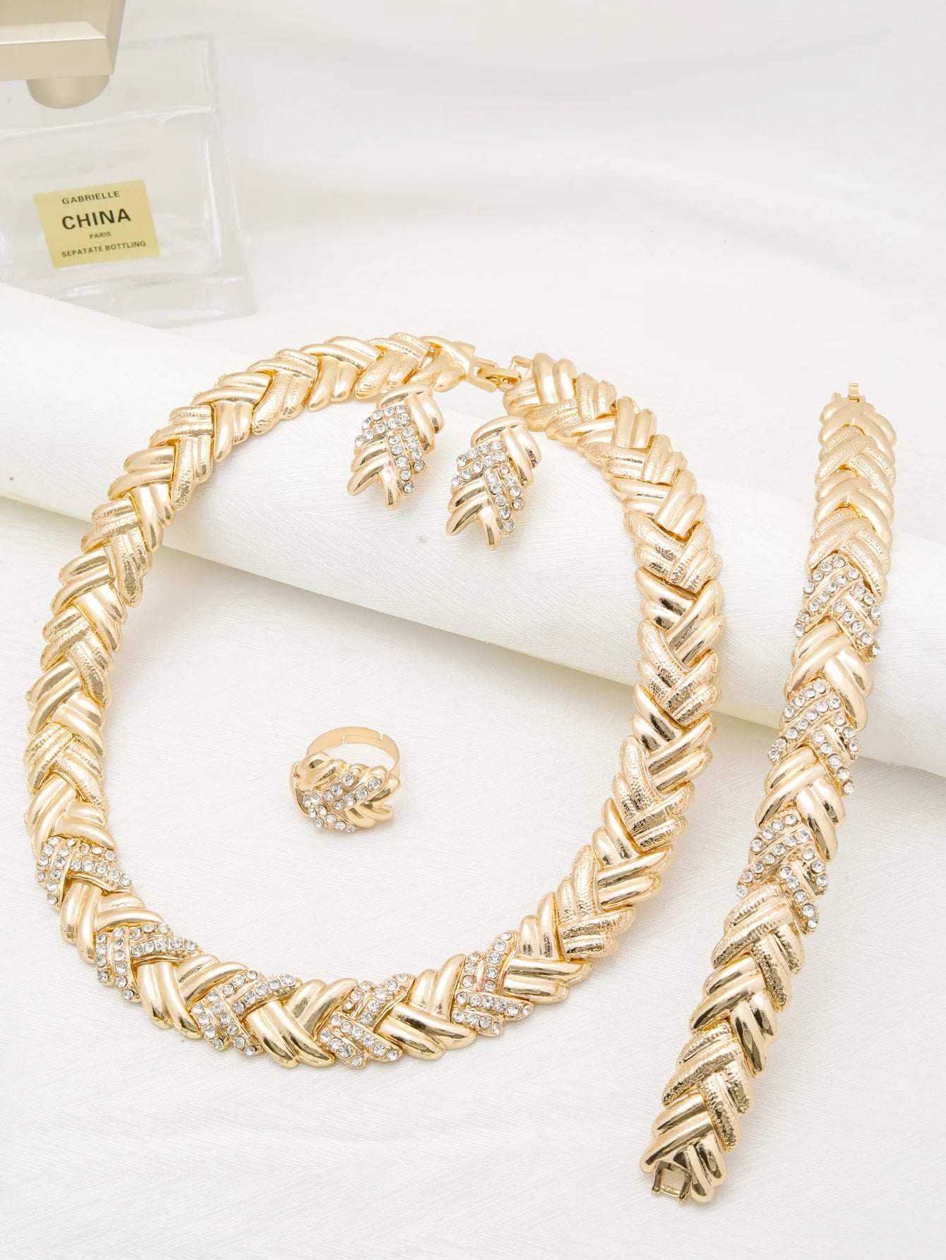 Ensemble de bijoux Dubaï plaqué or
