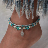 🌈 Bracelet de Cheville Bohème Fait à la Main – Perles Colorées Été