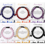 💜 Bracelet Couple Tendance – Perles 8mm Lapis Lazuli & Améthyste