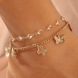 🌸 Bracelet de Cheville Boho Étoile & Cristal