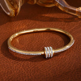 🍀 Bracelet Élégant Femme – Trèfle à 4 Feuilles en Acier Inoxydable & Zircon