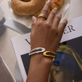 ✨ Bracelet Manchette Géométrique Plaqué Or  ✨