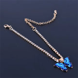 🌸 Bracelet de Cheville Bohème Papillon en Métal – Style Été Scintillant